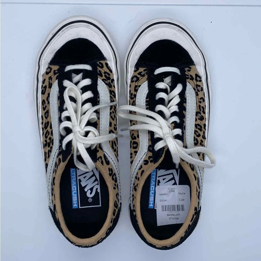 Vans Leopard Print Unisex Lace-Up Sneakers Size Women’s 5 / Men’s 3.5 - Picture 3 of 9